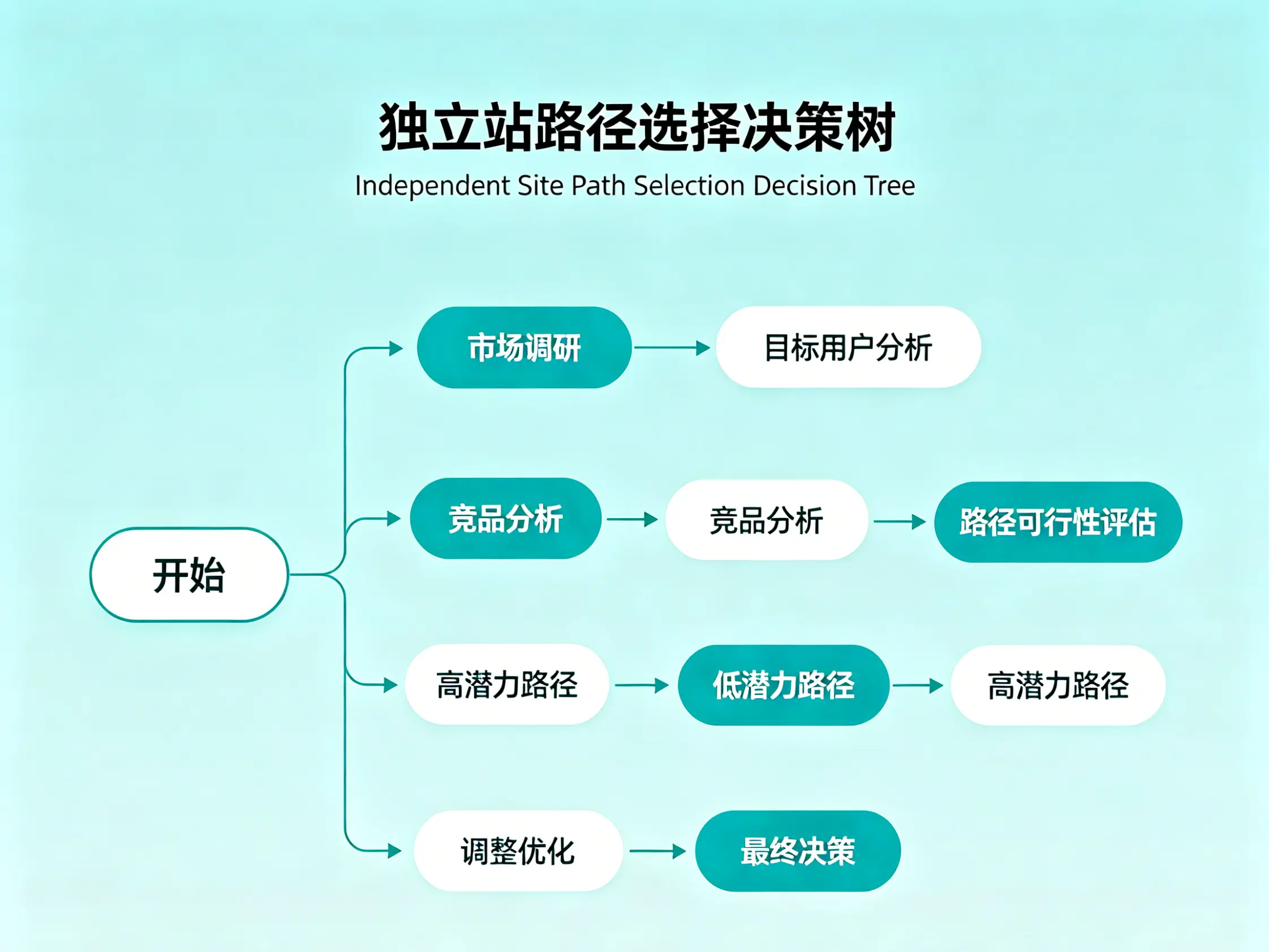 Independent Site Path Selection Decision Tree 独立站路径选择决策树